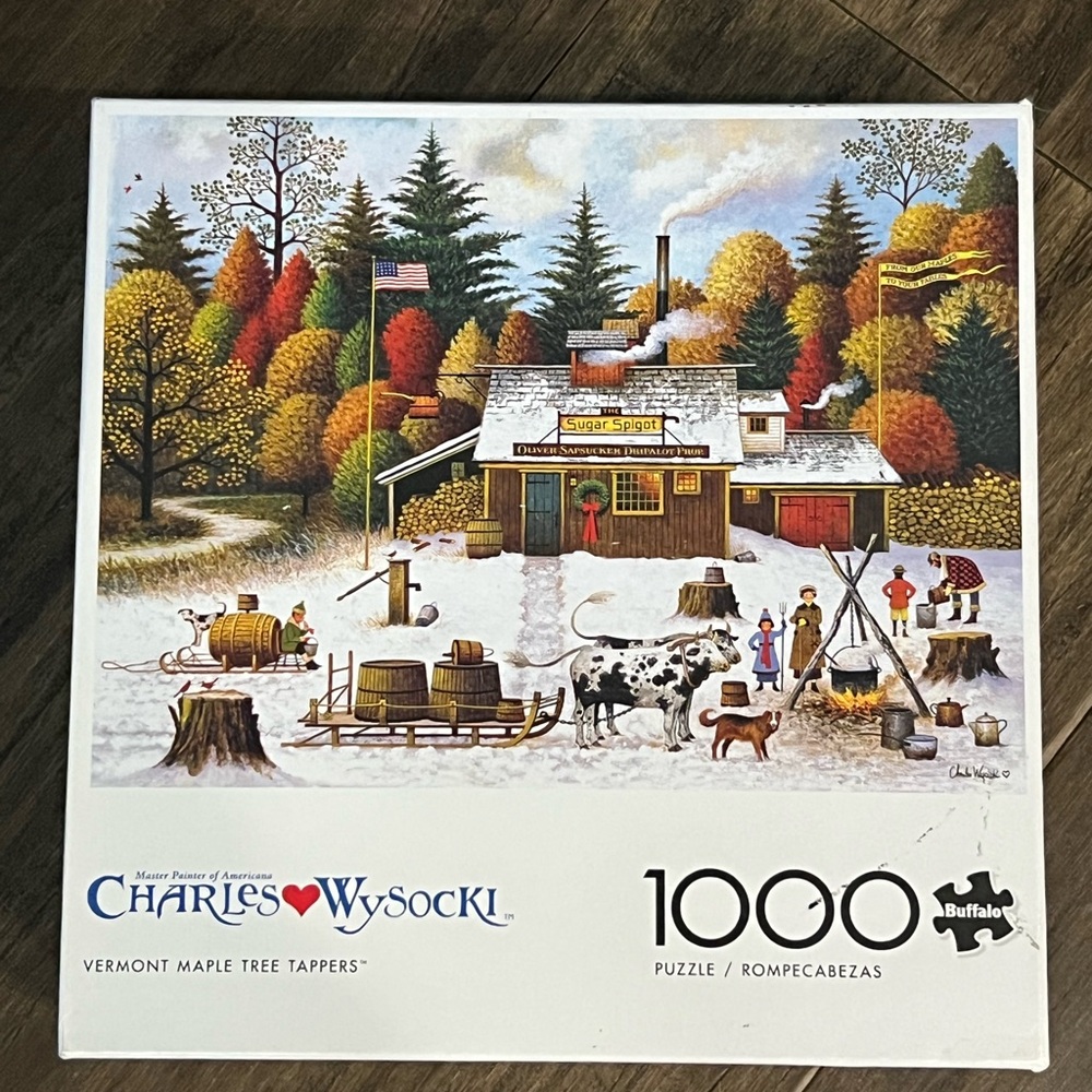 Charles Wysocki NEW Vermont Maple Tree Tappers 1000 piece puzzle